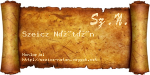 Szeicz Nátán névjegykártya